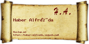 Haber Alfréda névjegykártya